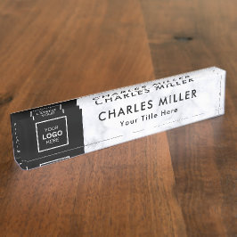Placa De Nombre Logo profesional Desk Nameplate