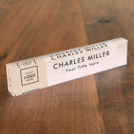 Placa De Nombre Logo profesional Desk Nameplate