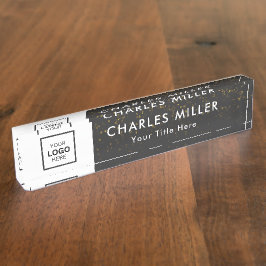 Placa De Nombre Logo profesional Desk Nameplate