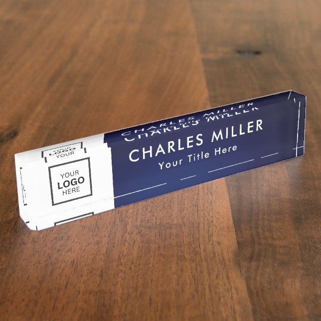 Placa De Nombre Logo profesional Desk Nameplate (Lateral)