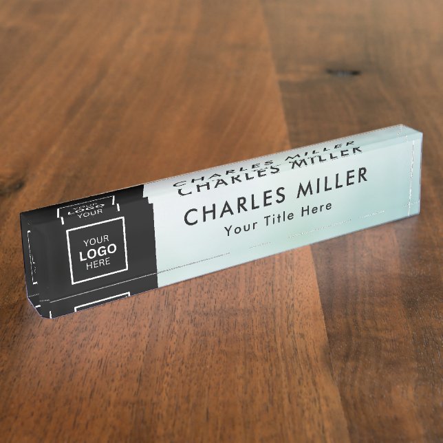 Placa De Nombre Logo profesional Desk Nameplate (Lateral)