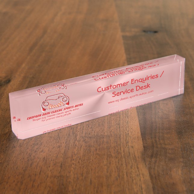 Placa De Nombre Logo rojo Crimson clásico de autos deportivos de l (Lateral)