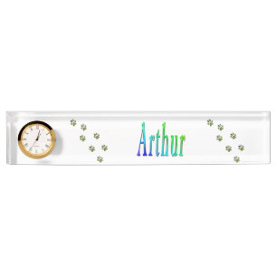 Placa De Nombre Logotipo Arthur Name con pinturas de pintura,