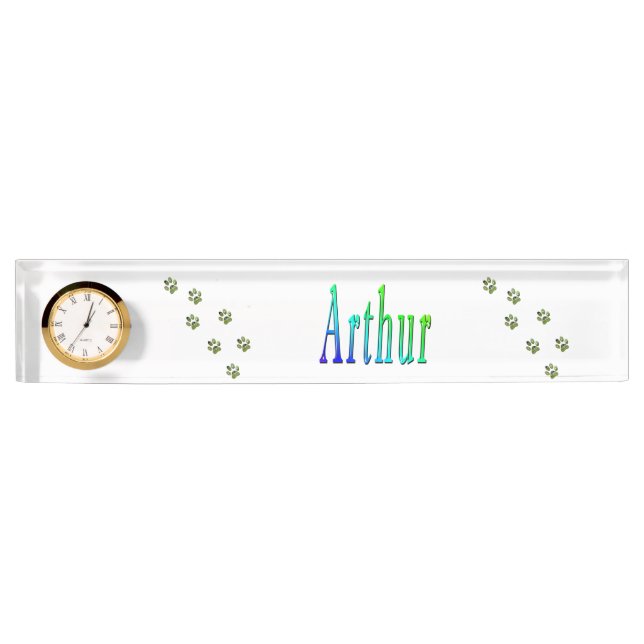 Placa De Nombre Logotipo Arthur Name con pinturas de pintura, (Anverso)