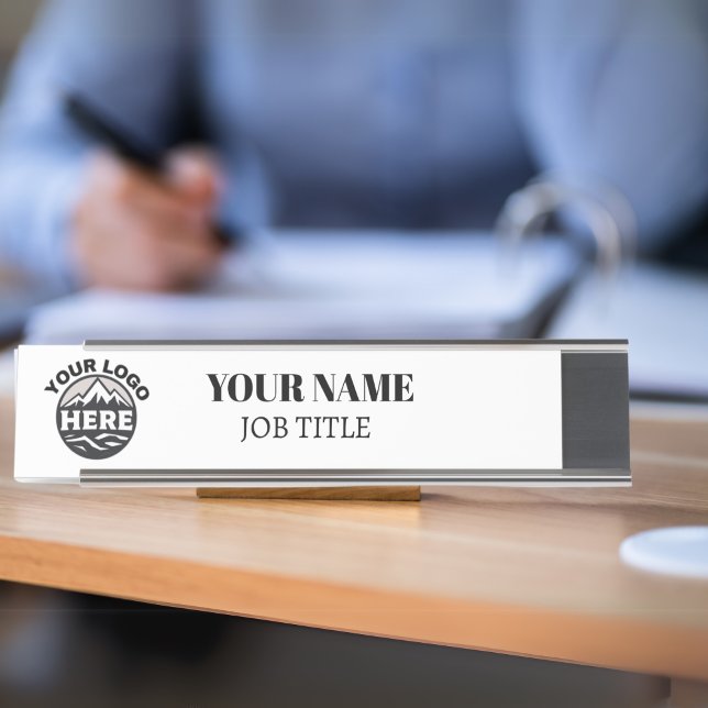 Placa De Nombre Logotipo Costom Simple Business White (Subido por el creador)