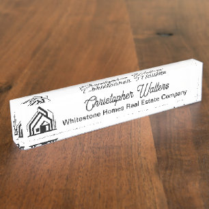 Placa De Nombre Logotipo de la compañía inmobiliaria personalizado