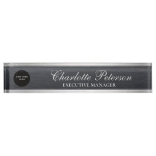 Placa De Nombre Logotipo de negocio del personalizado Ejecutivo Me