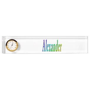 Placa De Nombre Logotipo de nombre de Alexander colorido,