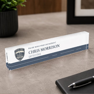 Placa De Nombre Logotipo de oficial de policía 