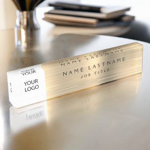 Placa De Nombre Logotipo de personalizado Executive Gold Professio