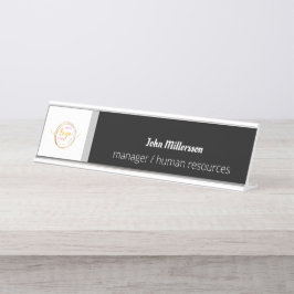 Placa De Nombre Logotipo de personalizado Gran Rectángulo Minimali