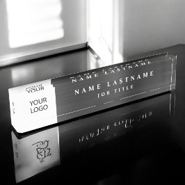 Placa De Nombre Logotipo de personalizado profesional negro ejecut