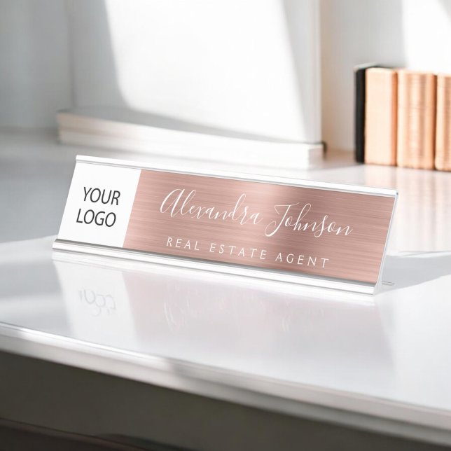 Placa De Nombre Logotipo de personalizado Rosa ejecutivo Profesion (Subido por el creador)