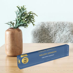 Placa De Nombre Logotipo ejecutivo del logotipo comercial Metallic