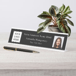 Placa De Nombre Logotipo Empresarial Personalizado Foto Nombre de