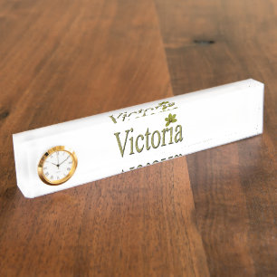 Placa De Nombre Logotipo Gold Victoria Name,