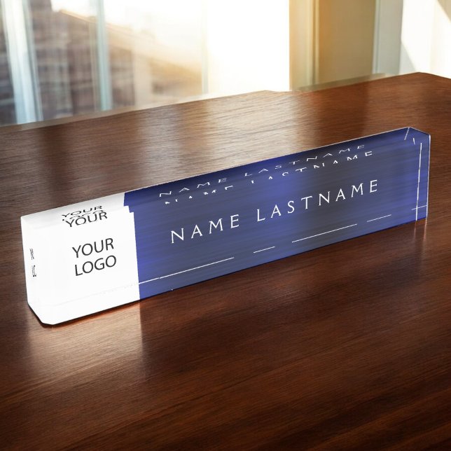Placa De Nombre Logotipo personalizado Executive Navy Blue Profess (Subido por el creador)