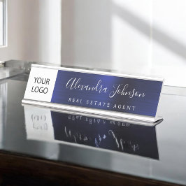Placa De Nombre Logotipo personalizado Executive Navy Blue Profess