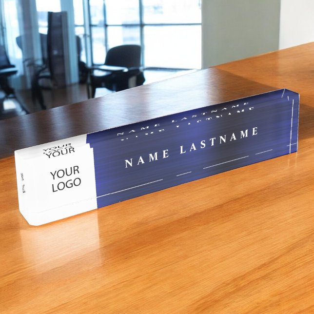 Placa De Nombre Logotipo personalizado Executive Navy Blue Profess (Subido por el creador)