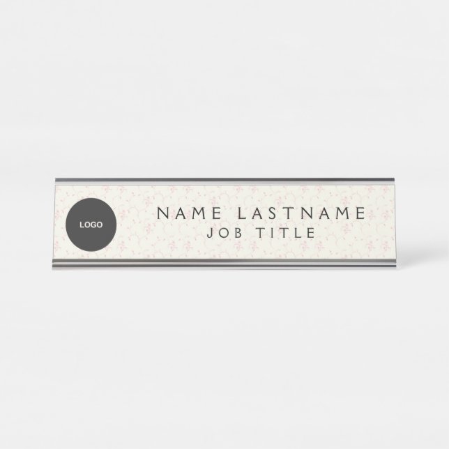 Placa De Nombre Logotipo personalizado Executive Navy Blue Profess (Anverso)