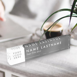 Placa De Nombre Logotipo personalizado Gris oscuro moderno