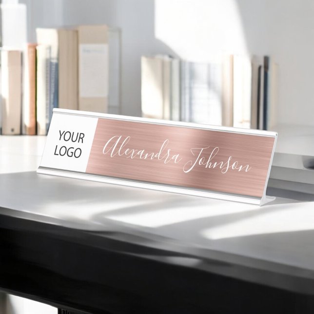 Placa De Nombre Logotipo personalizado Rosa ejecutivo Profesional  (Subido por el creador)