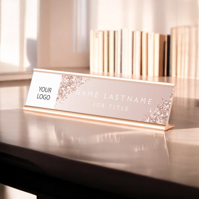 Placa De Nombre Logotipo personalizado Rosa ejecutivo Profesional  (Subido por el creador)