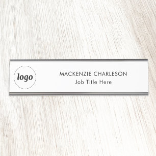 Placa De Nombre Logotipo simple con profesional de negocios de tex