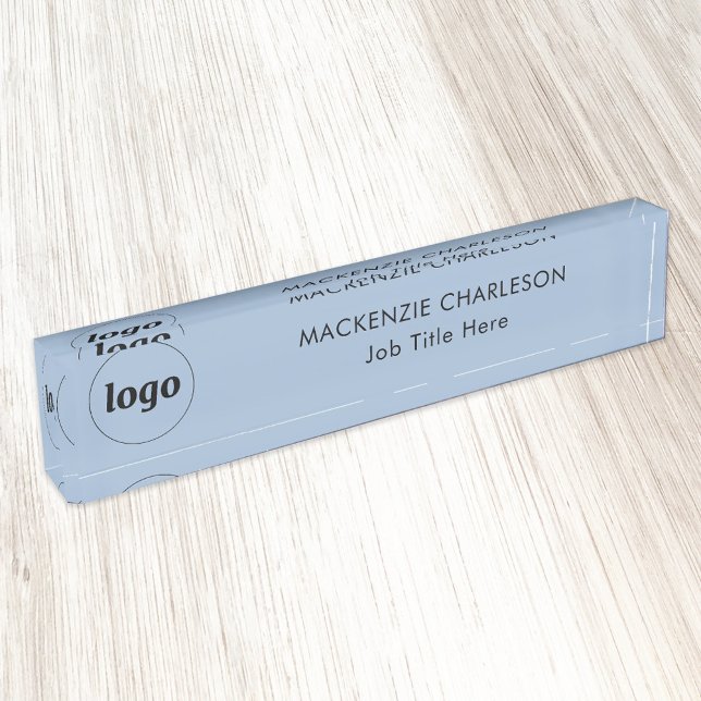 Placa De Nombre Logotipo simple con texto Personalizado Business P (Logo with text simple business branding professional name plate)