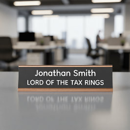 Placa De Nombre Lord of the Tax Rings Personalized Name Plate