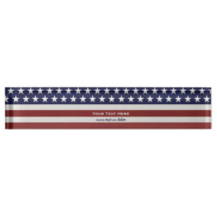Placa De Nombre Los E.E.U.U. bandera americana personalizado