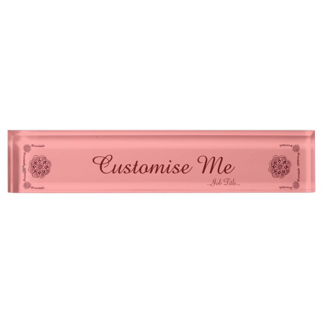 Placa De Nombre Lotus Blossom (Henna) (Rojo) (Anverso)