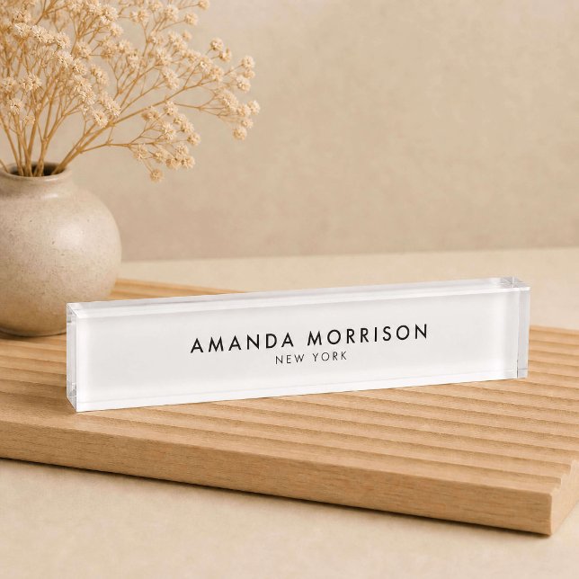 Placa De Nombre Lujo Minimalista Blanco (Subido por el creador)
