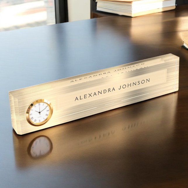 Placa De Nombre Luxury Gold Professional Business Moderno (Subido por el creador)