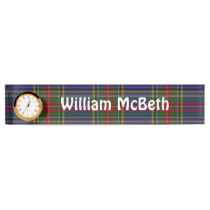 Placa De Nombre MacBeth Tartan Plaid Desk Nombre Plate