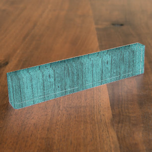 Placa De Nombre madera azul