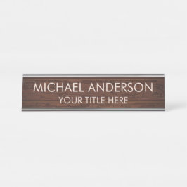 Placa De Nombre Madera Rústica Personalizada