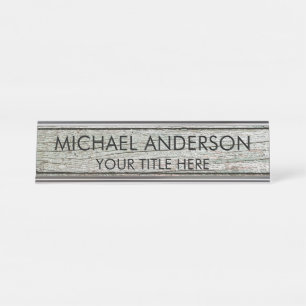 Placa De Nombre Madera Rústica Personalizada