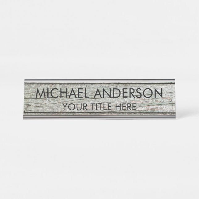 Placa De Nombre Madera Rústica Personalizada  (Anverso)