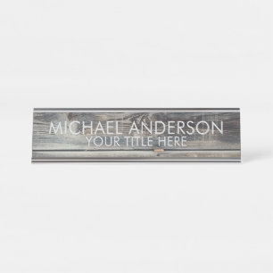 Placa De Nombre Madera Rústica Personalizada