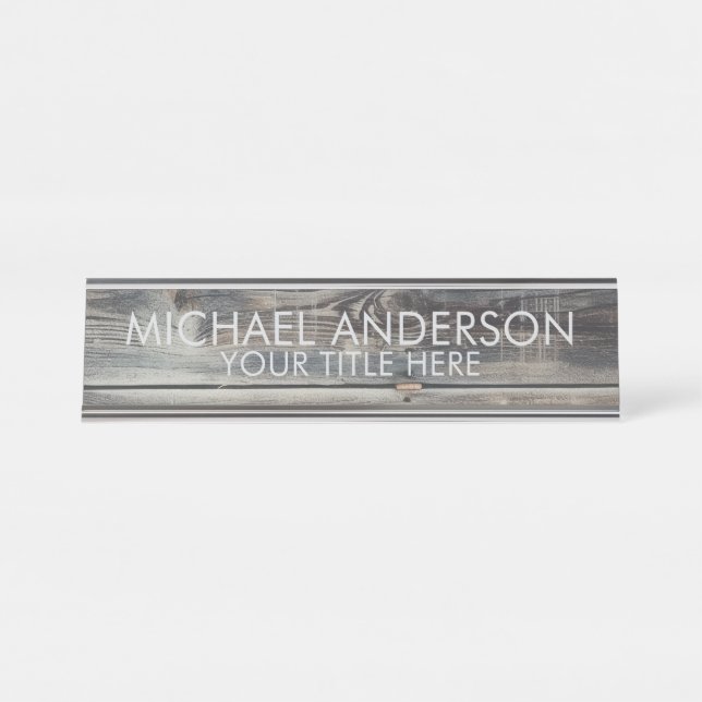 Placa De Nombre Madera Rústica Personalizada  (Anverso)