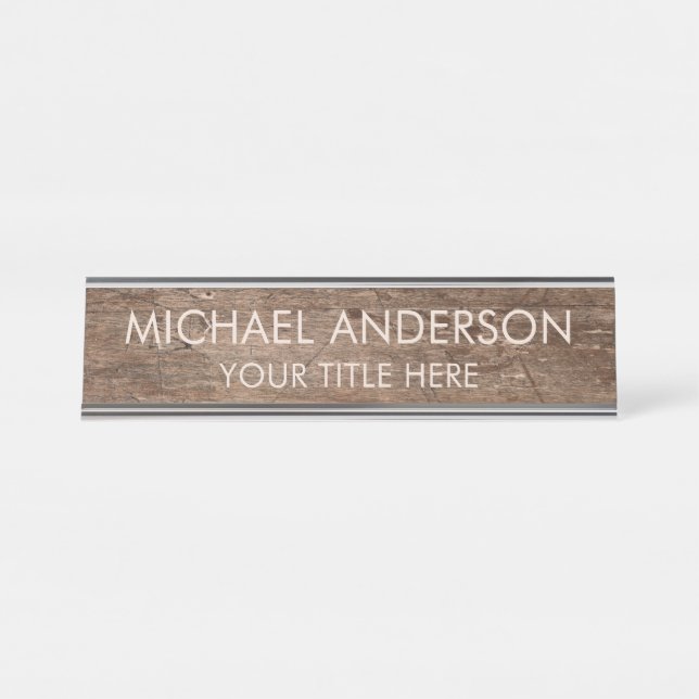 Placa De Nombre Madera Rústica Personalizada  (Anverso)