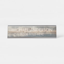 Placa De Nombre Madera Rústica Personalizada