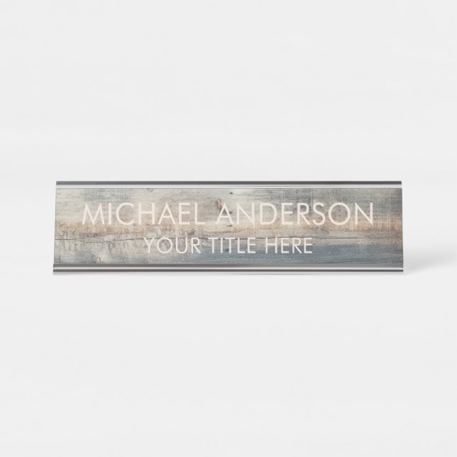 Placa De Nombre Madera Rústica Personalizada  (Anverso)