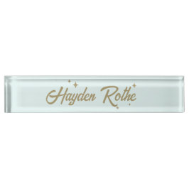 Placa De Nombre Maestra azul Cute Retro Pastel