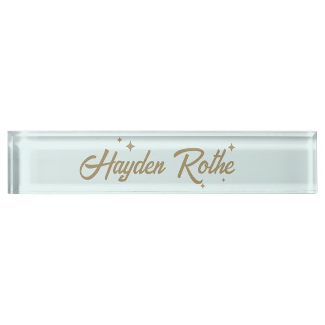 Placa De Nombre Maestra azul Cute Retro Pastel (Anverso)