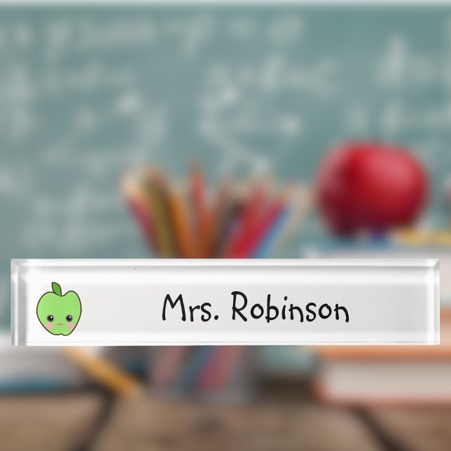 Placa De Nombre Maestra de Apple Cute (Subido por el creador)