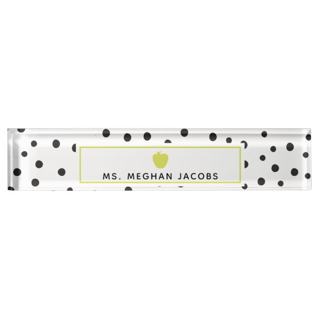 Placa De Nombre Maestra de Apple Polka Dot Neon (Anverso)