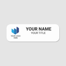 Placa de nombre magnética con logotipo para emplea
