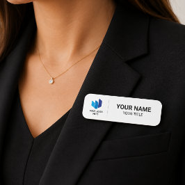 Placa de nombre magnética con logotipo para emplea